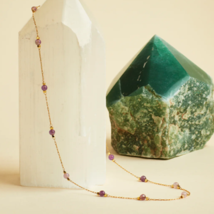 Estella Bartlett - Wellness Amethyst Gemstone Bead Necklace