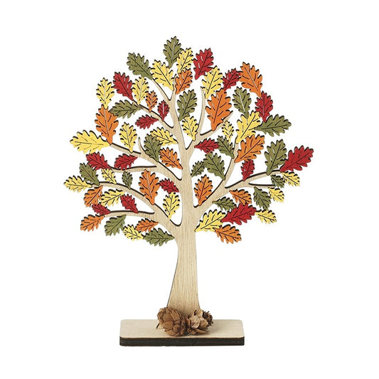 Small Autumn Leaves Wooden Tree