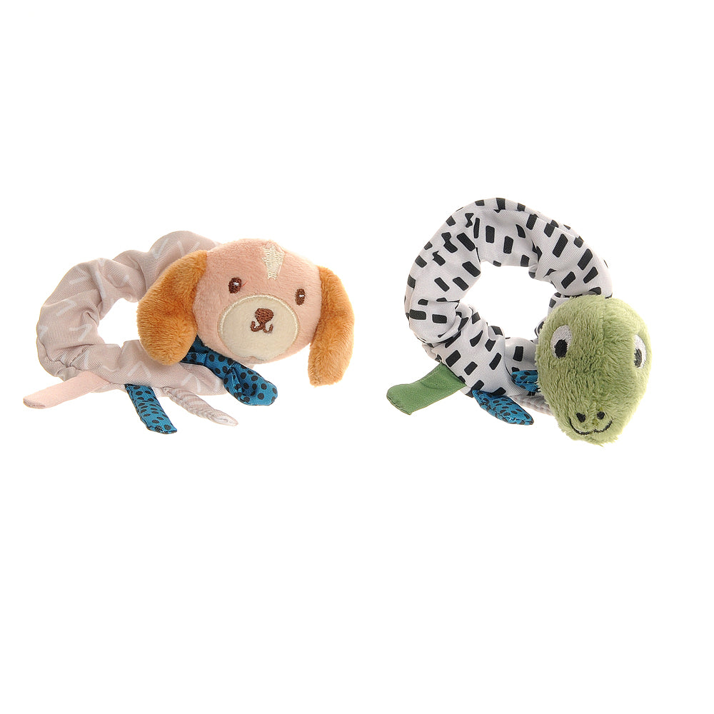 Plush Dino & Cockapoo Wrist Rattle