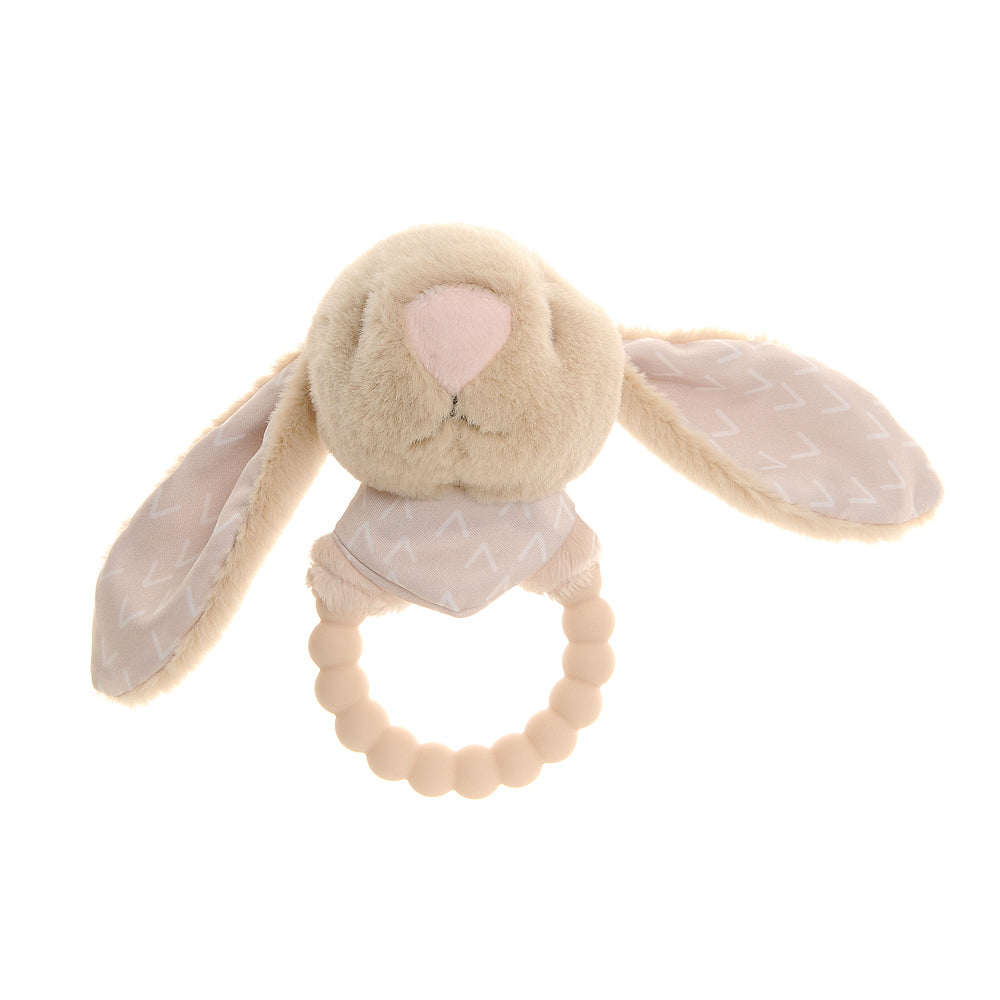 Beige Bunny Baby Rattle