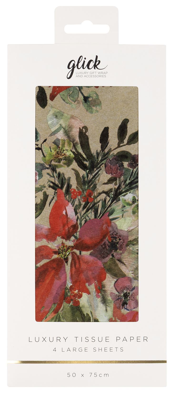 Christmas Tissue Paper - Poinsettia Gold