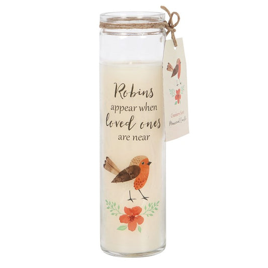 Robins Appear Glass Tube Candle