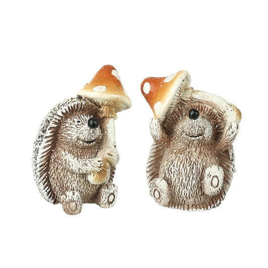 Ceramic Hedgehogs With Mushrooms