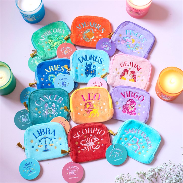 Zodiac Zest Velvet Pouch