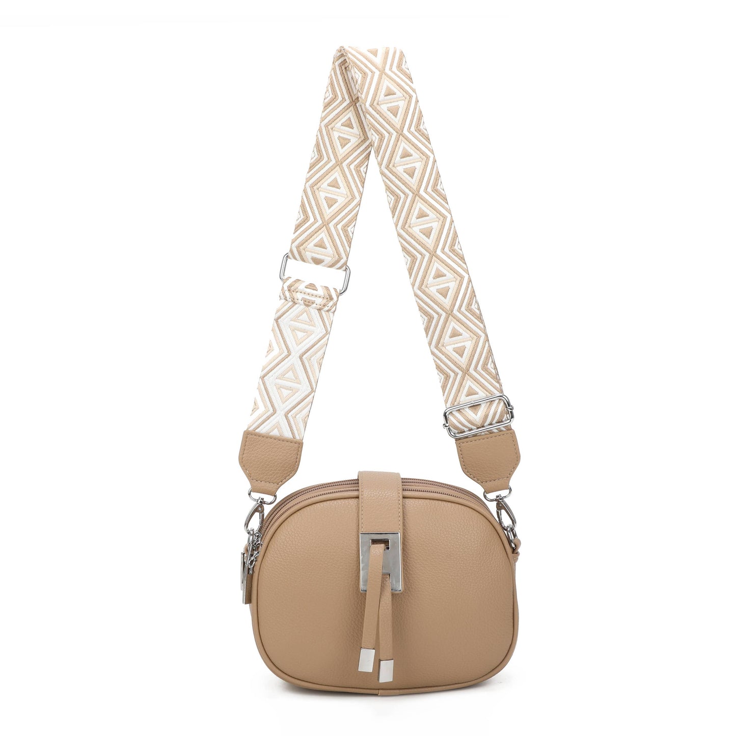 JM1307 Everyday Crossbody Bag with Pattern Strap: Green