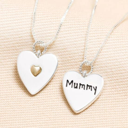 Silver Heart Mummy Necklace