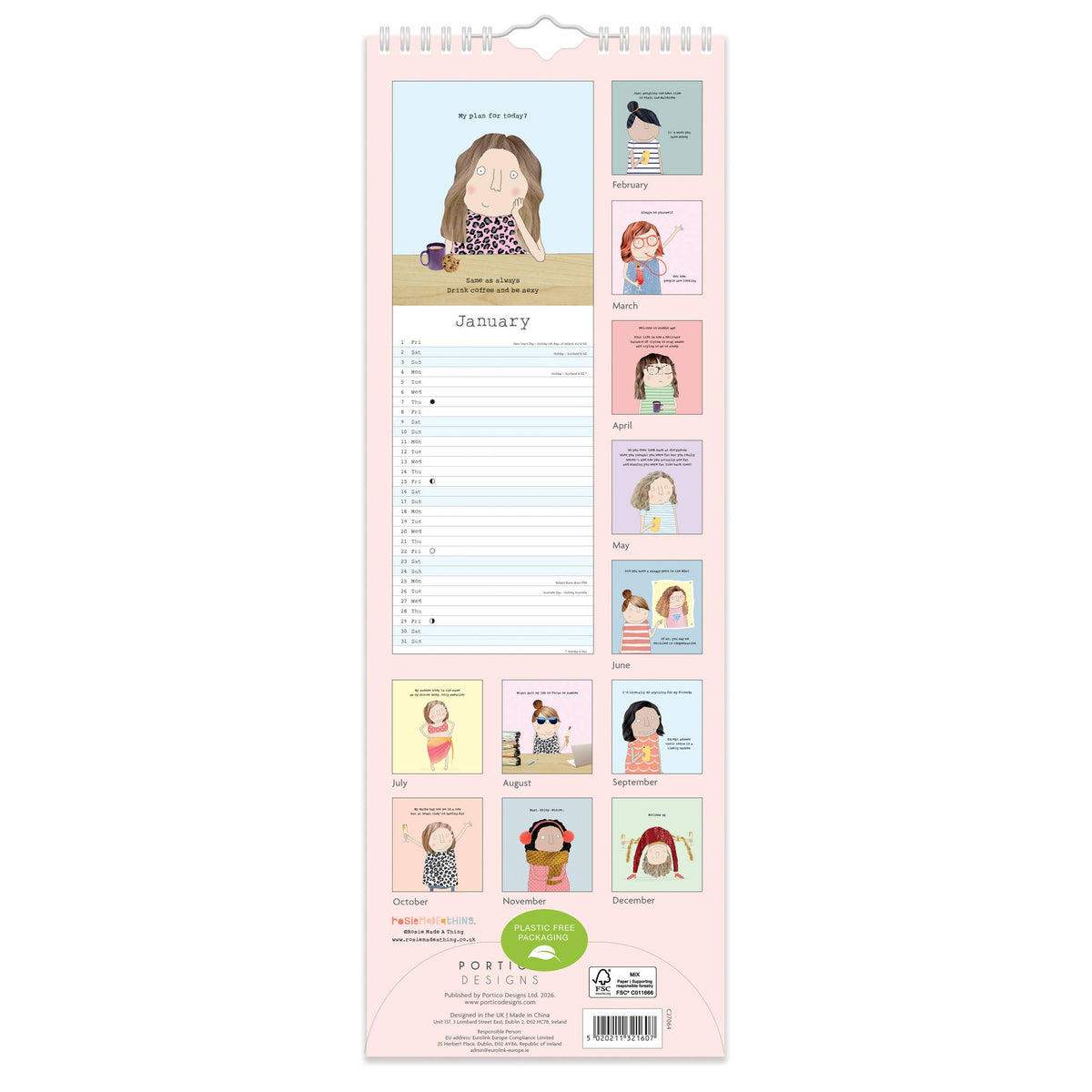 Rosie Made a Thing 2027 Slim Calendar