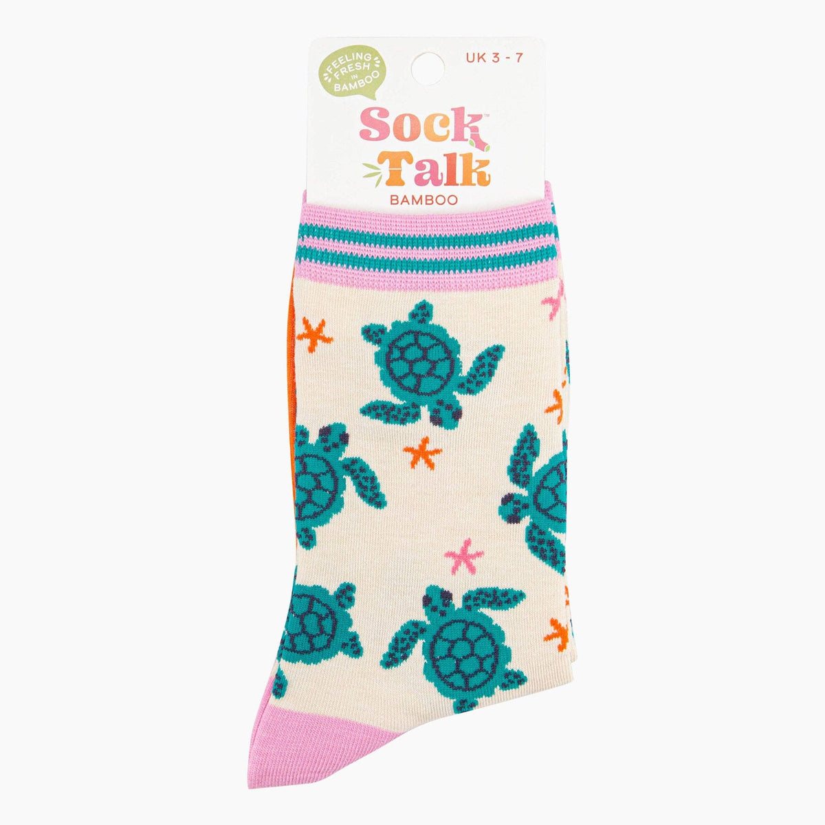 Sea Turtle Bamboo Socks in Cream: UK 3-7 | EU 36-40 | US 5-9