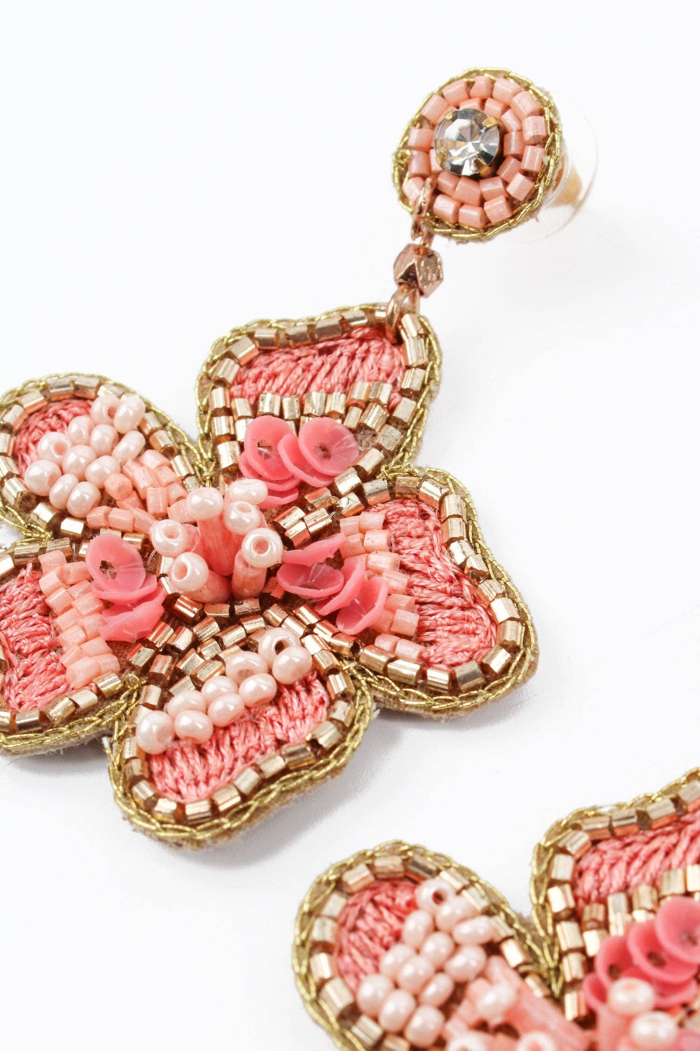 PEACH FLOWER EARRING