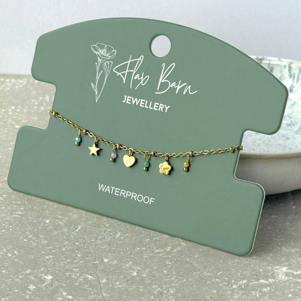 Tarnish Resistant Bead Charm Bracelet
