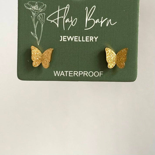 Tarnish Resistant Glimmer Butterfly Studs
