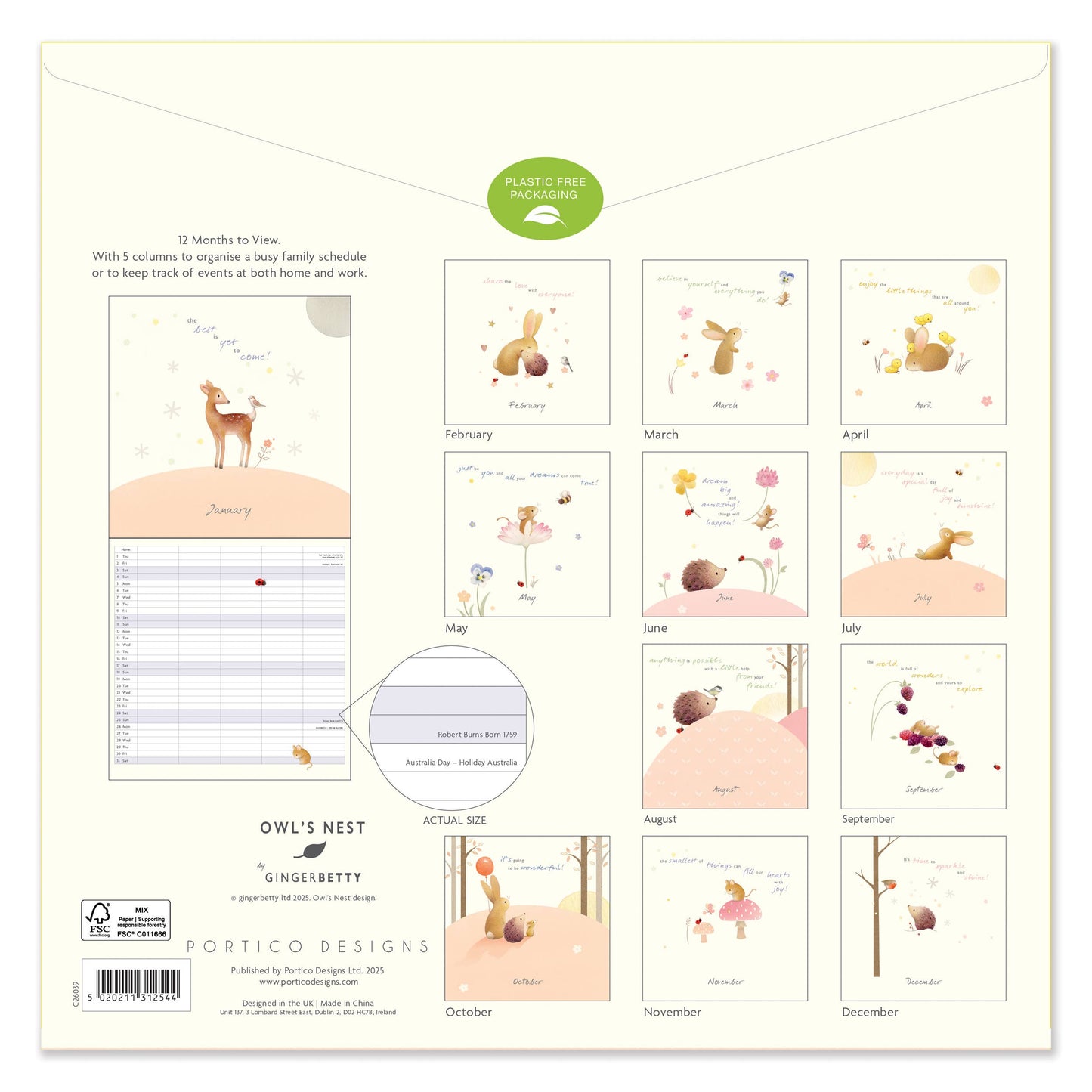Ginger Betty Square 2026 Calendar