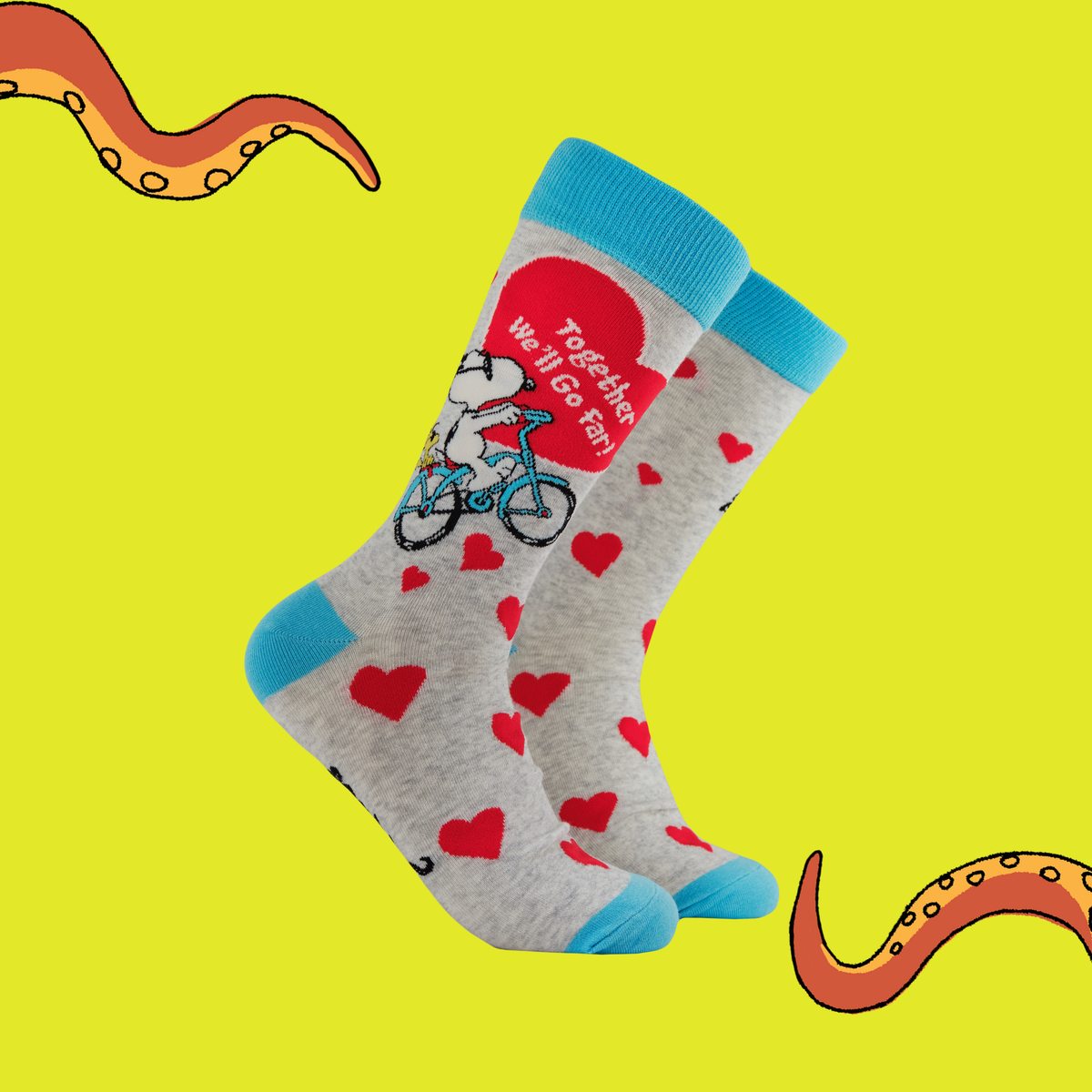 Together We Will Go Far Socks - Peanuts: GREY / L (UK 9-12 /
