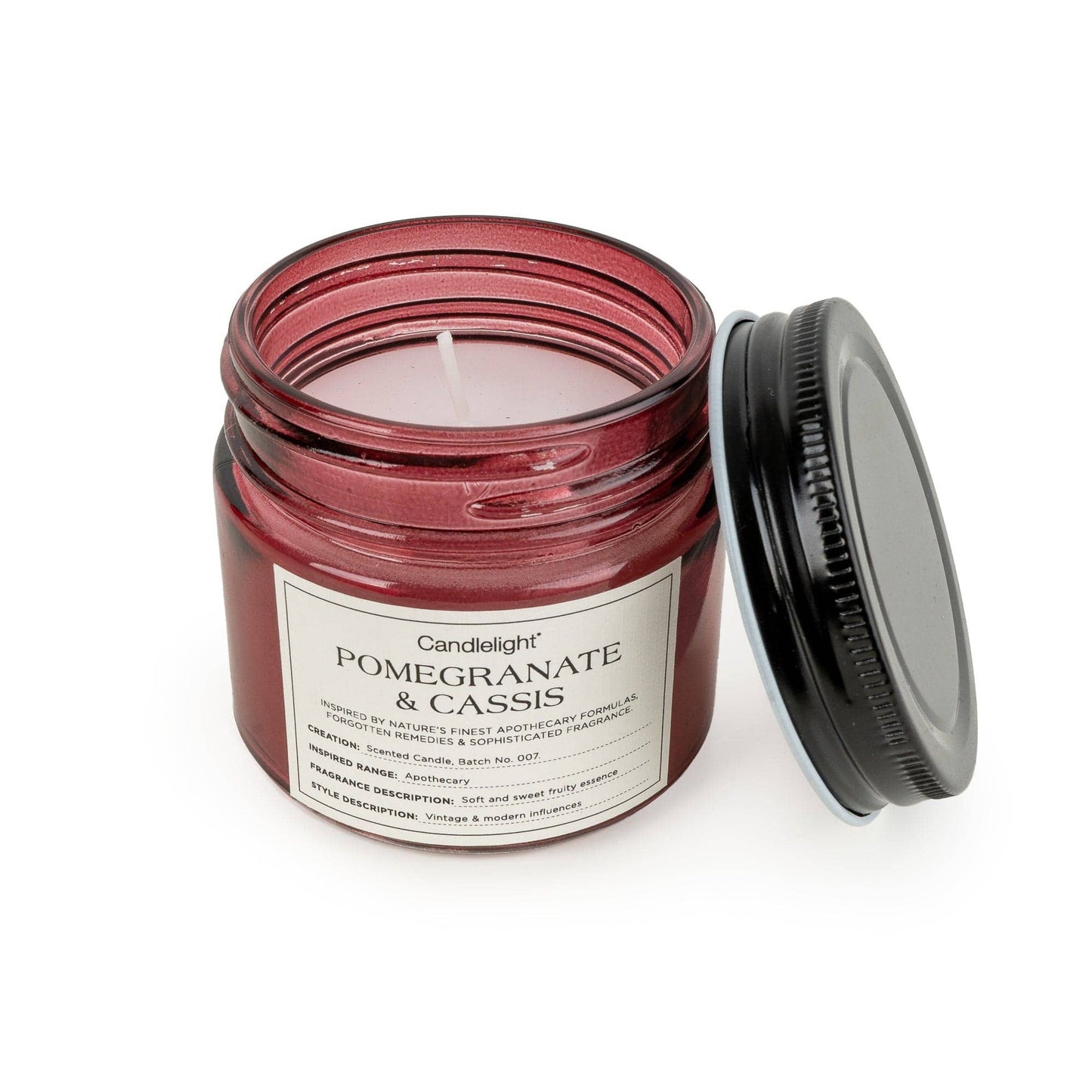 Small Glass Jar Candle - Apothecary Pomegranate and Cassis