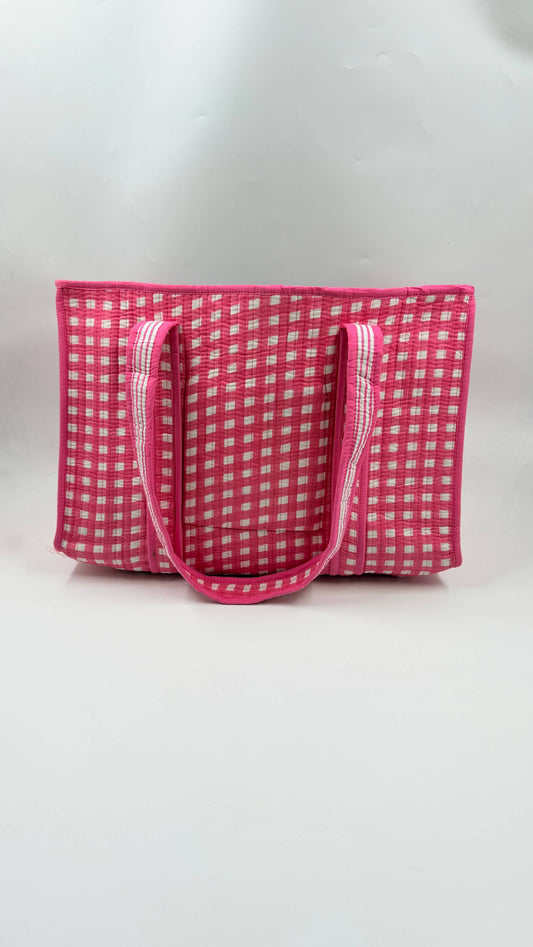 100% Cotton Kantha Quilted Boho Reversible (Small) Tote Bag