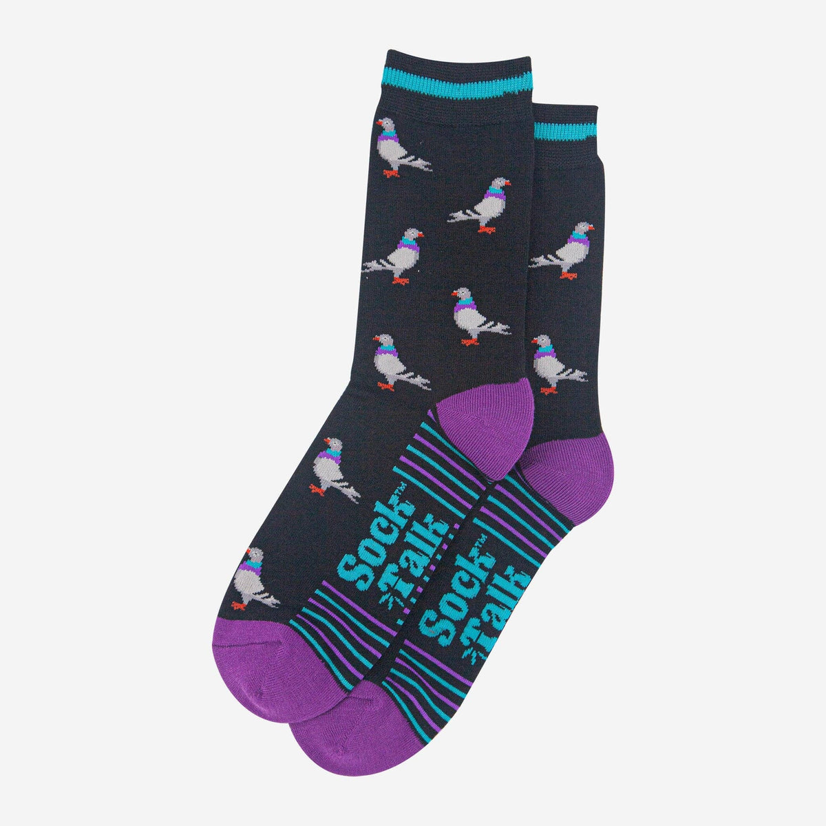 Men's Bamboo Socks - Black/Purple, Pigeon: UK 7-11 | EU 40.5-46 | US 8-12