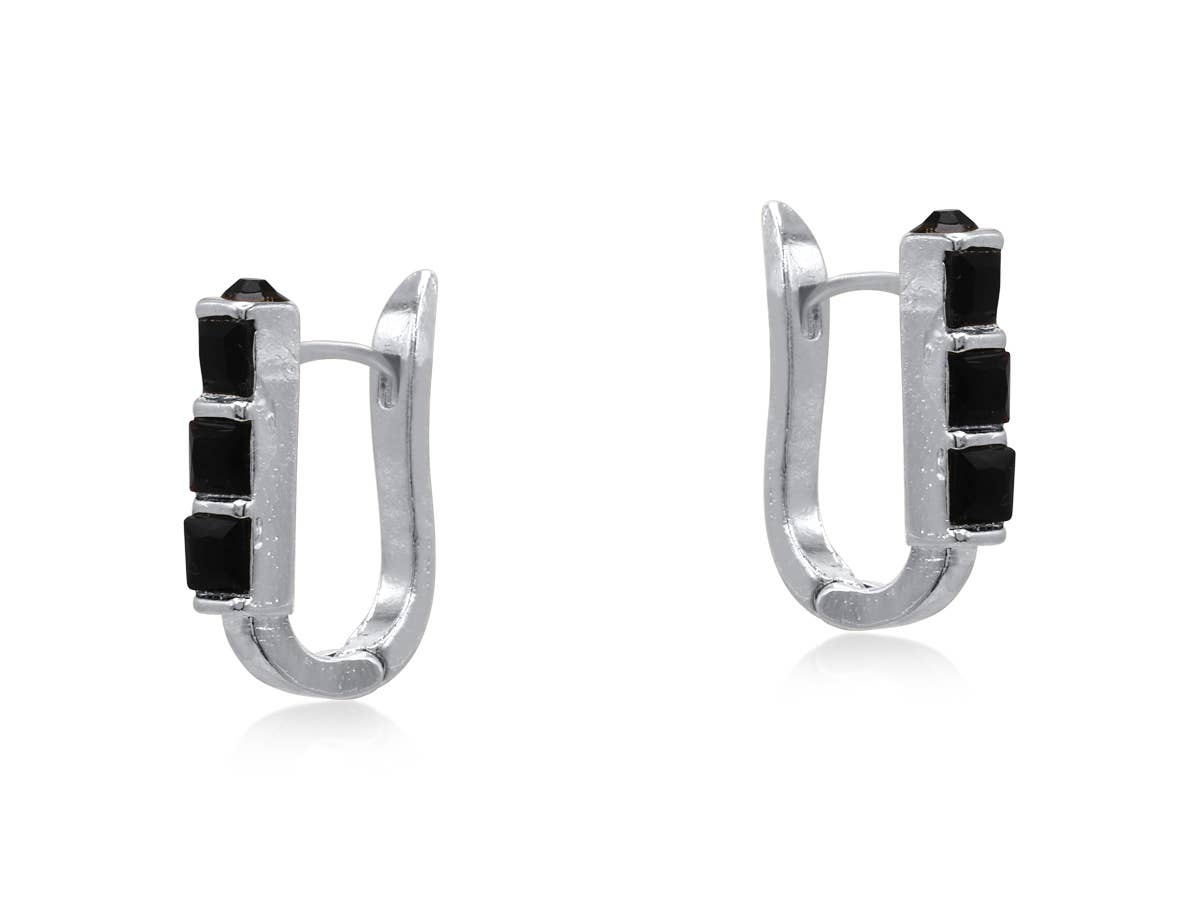 Sirens Tail Huggie Earrings: Silver Blue