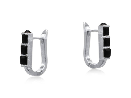 Sirens Tail Huggie Earrings: Silver Blue