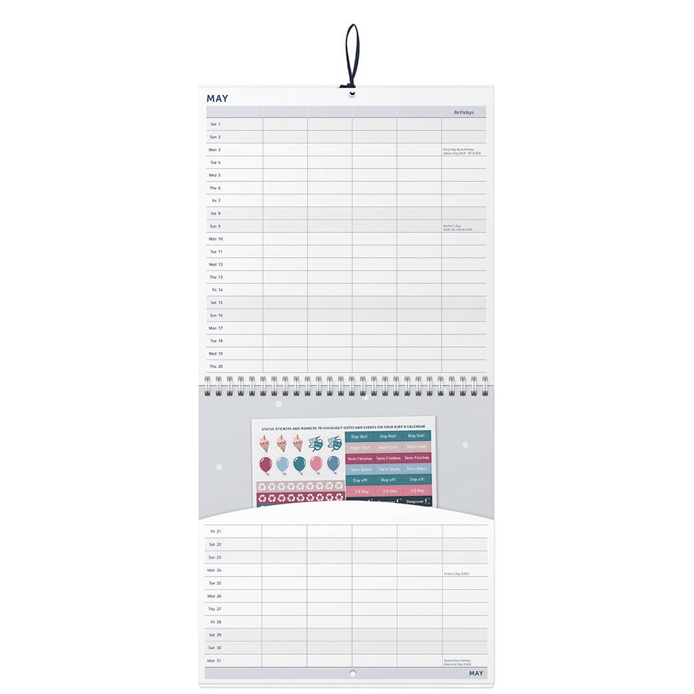 Family Calendar 2027 Teal - Busy B