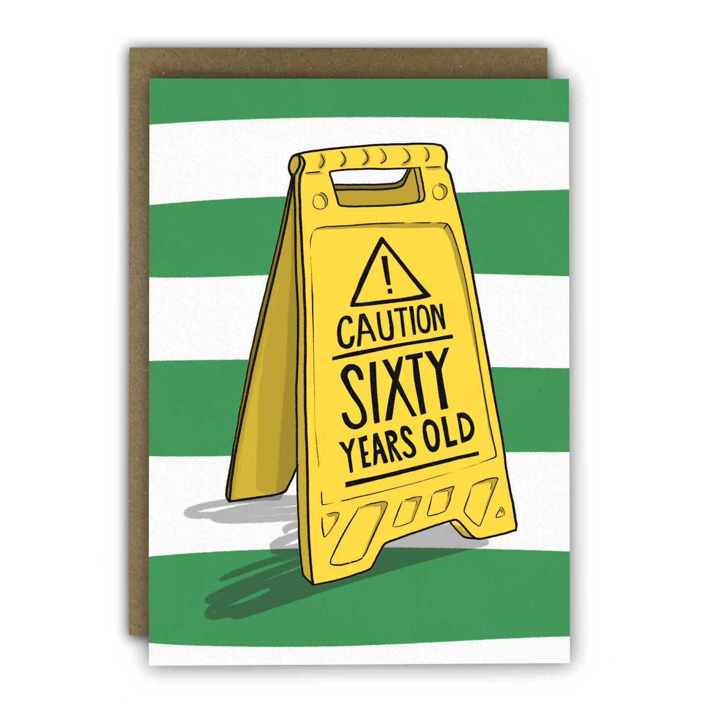 Funny 60th Birthday Card - Caution Sign!  : Naked