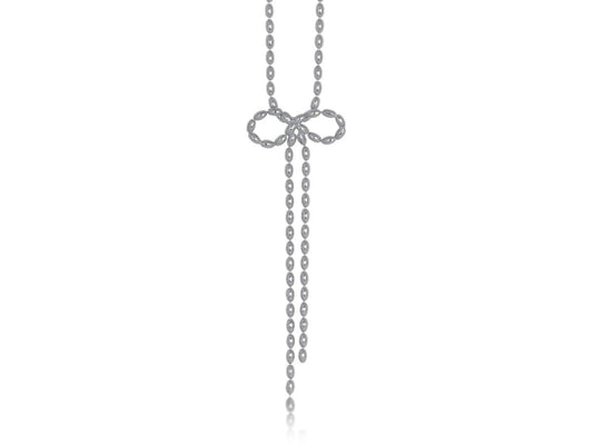 MARINA BOW CHAIN NECKLACE: SILVER