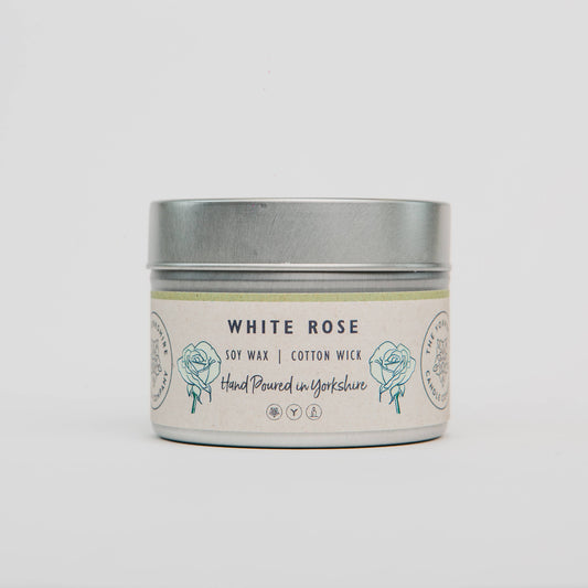White Rose Small Tin | Scented Candle | Soy Wax
