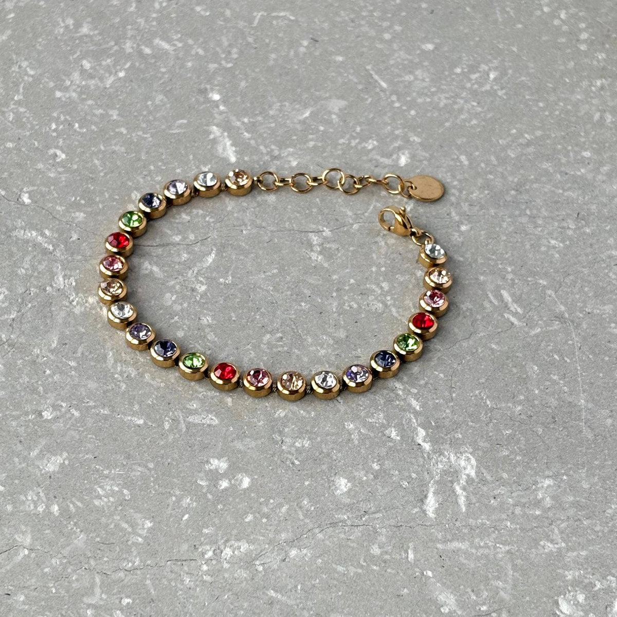 Tarnish Resistant Multi Coloured Large Zirconia Bracelet