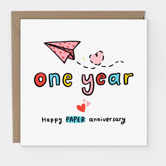 1st Anniversary Card - Paper Anniversary