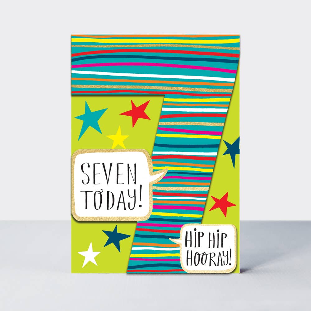 Ditto - Age 7 Boy/Stars & Stripes Birthday Card