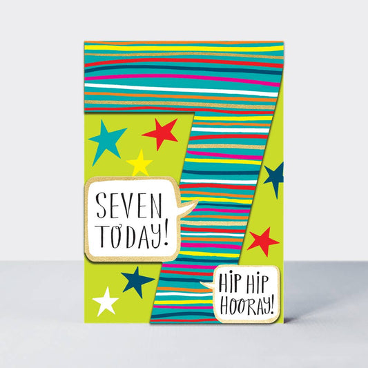 Ditto - Age 7 Boy/Stars & Stripes Birthday Card