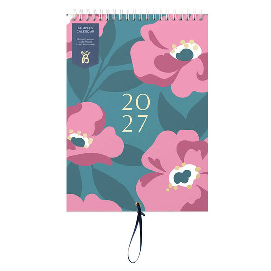 Couples Calendar 2027 Teal Floral - Busy B
