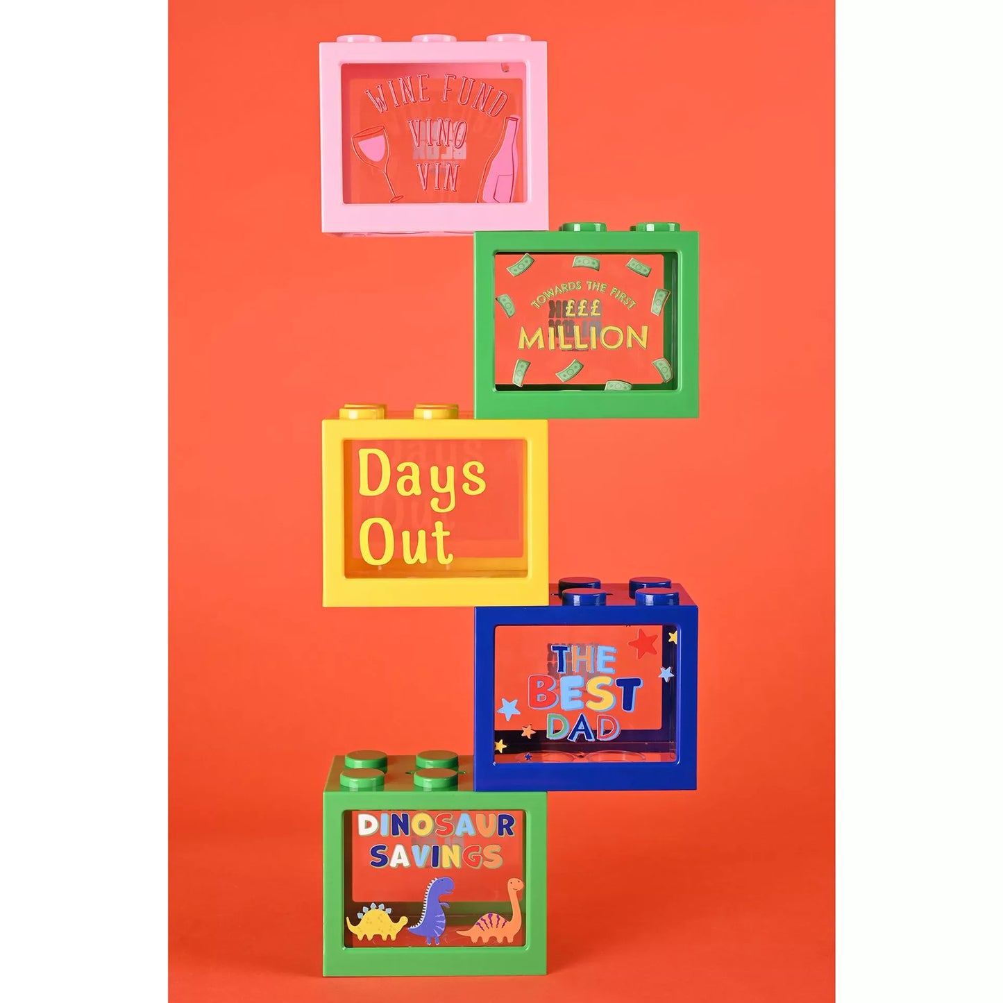 Bank Blox - Personalisable Money Box with Full Alphabet Sticker Sheet