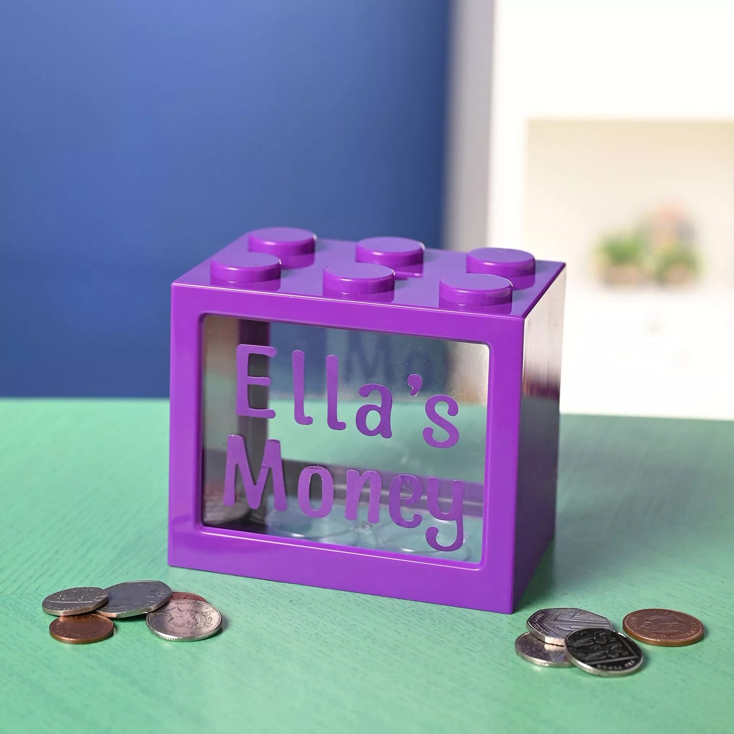 Bank Blox - Personalisable Money Box with Full Alphabet Sticker Sheet
