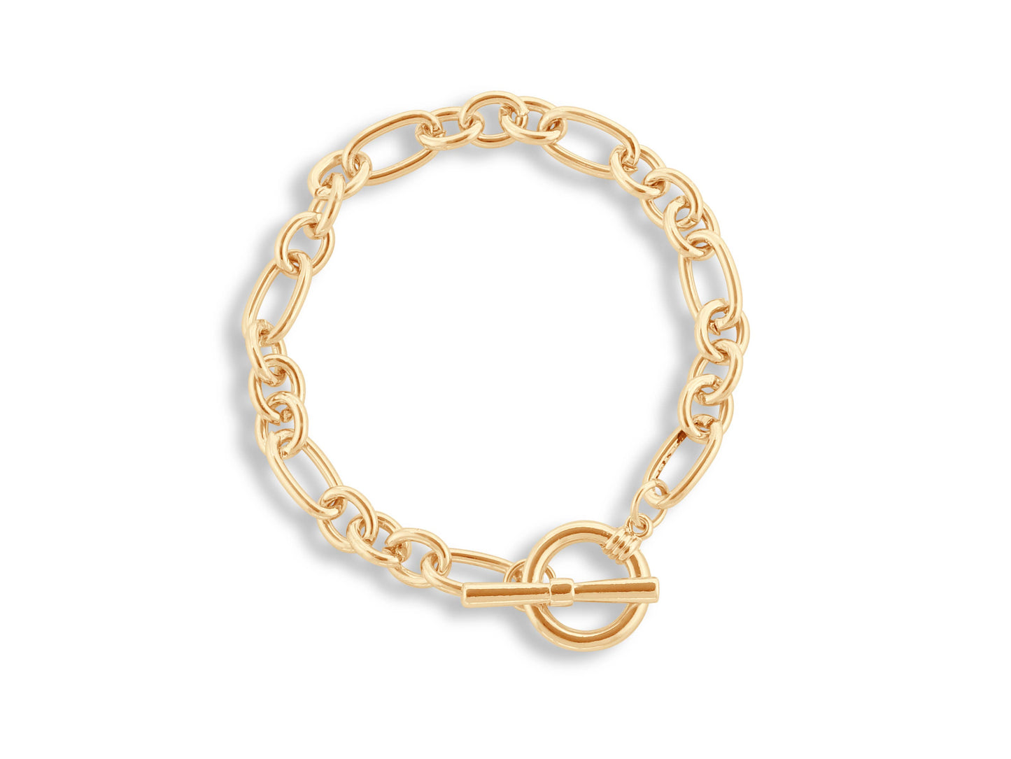 Sale - Maude Curb Chain Tbar Bracelet: GOLD