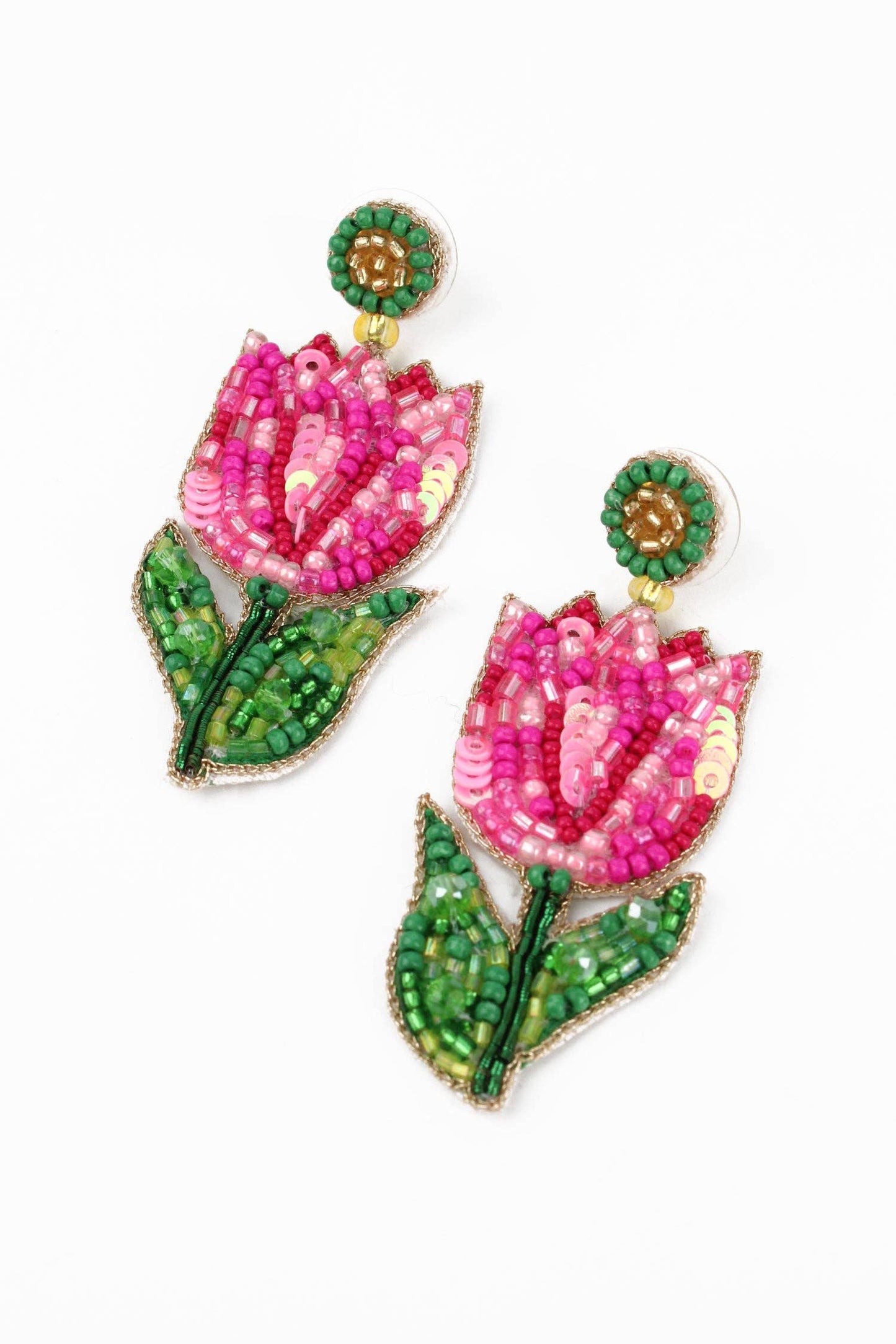 PINK TULIP EARRINGS