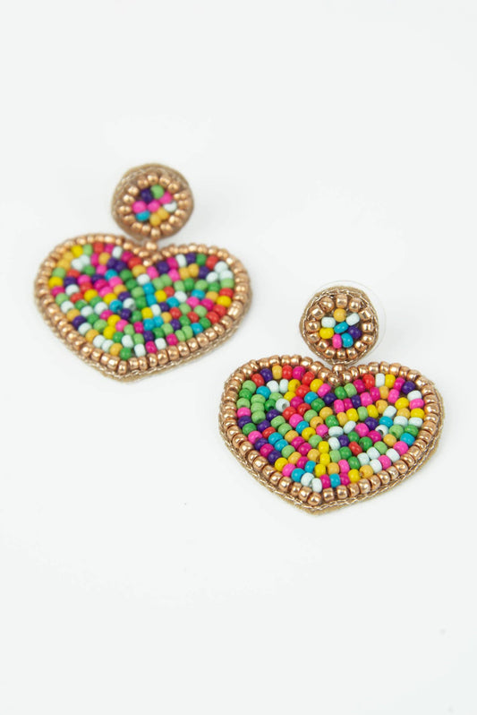 CONFETTI BEADED HEART DROPS