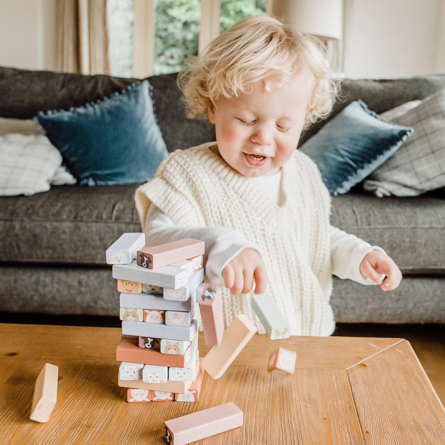 Farmyard Wooden Animal Tumbling Tower