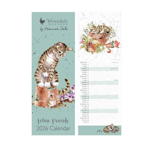 'Feline Friends' Slim Calendar 2026