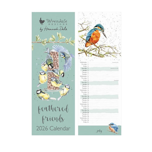 'Feathered Friends' Slim Calendar 2026