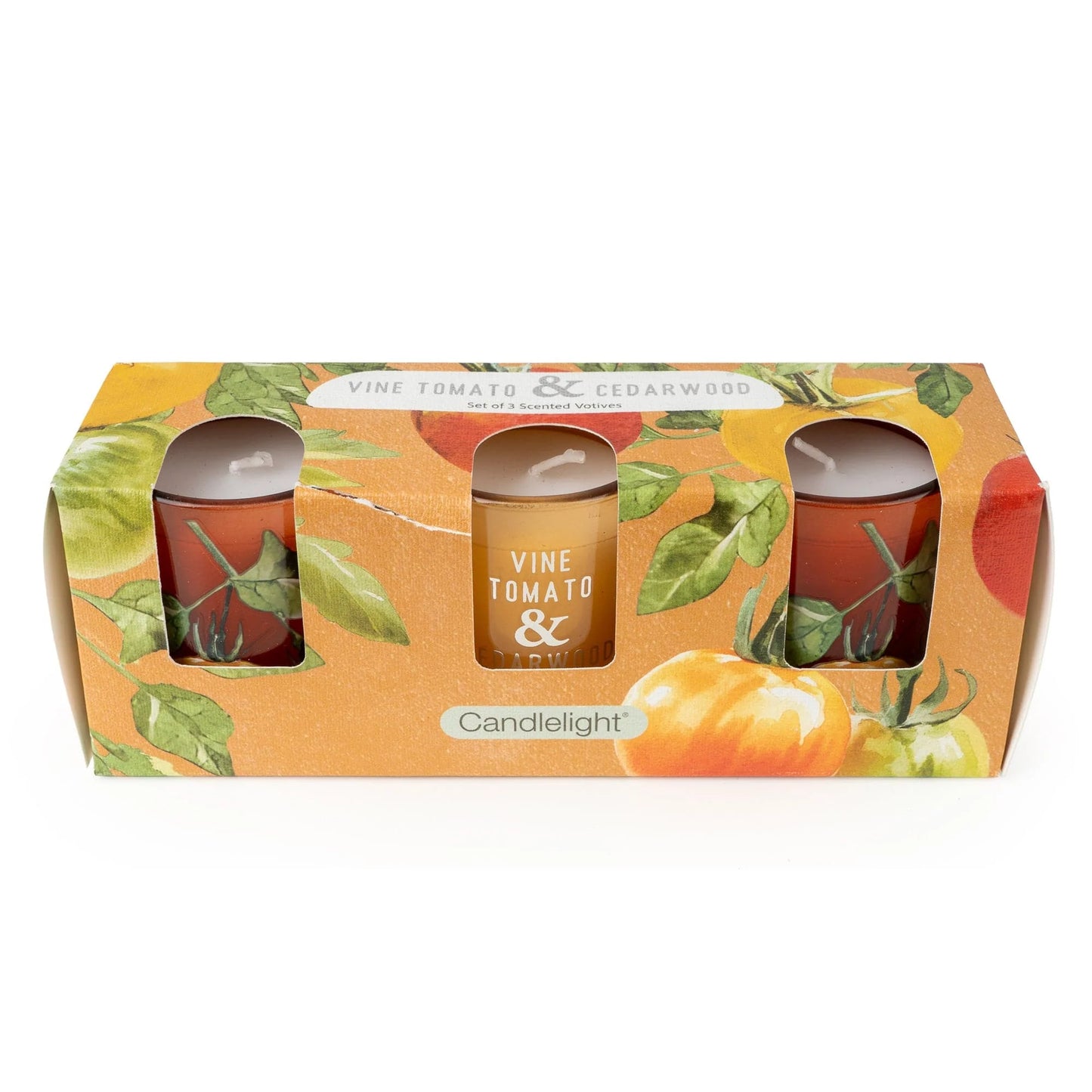 Set of 3 Votive Candles - Vine Tomato
