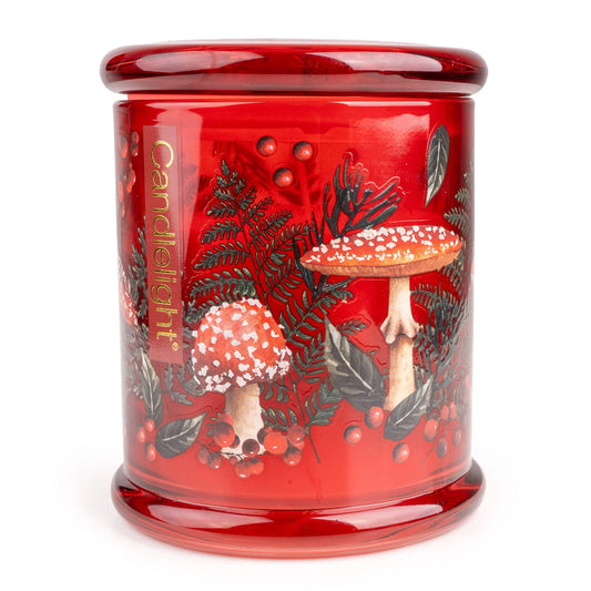 Large Glass Candle Jar - Toadstools Flora & Fauna