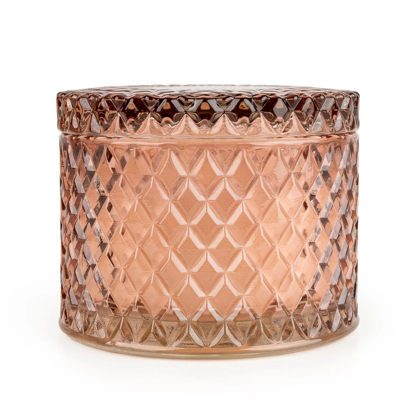 Round Embossed Candle Jar - Jhangye Pink