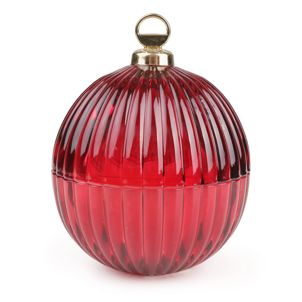 Large Bauble Glass Candle - Red