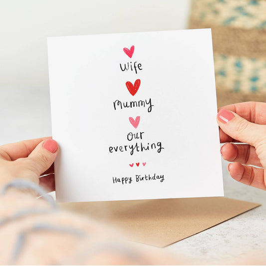 Wife, Mummy Our Everything Birthday Card