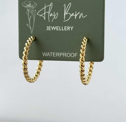 Tarnish Resistant Twisted Hoop Studs