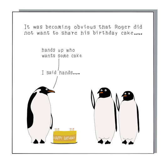 Penguin Cake Birthday card