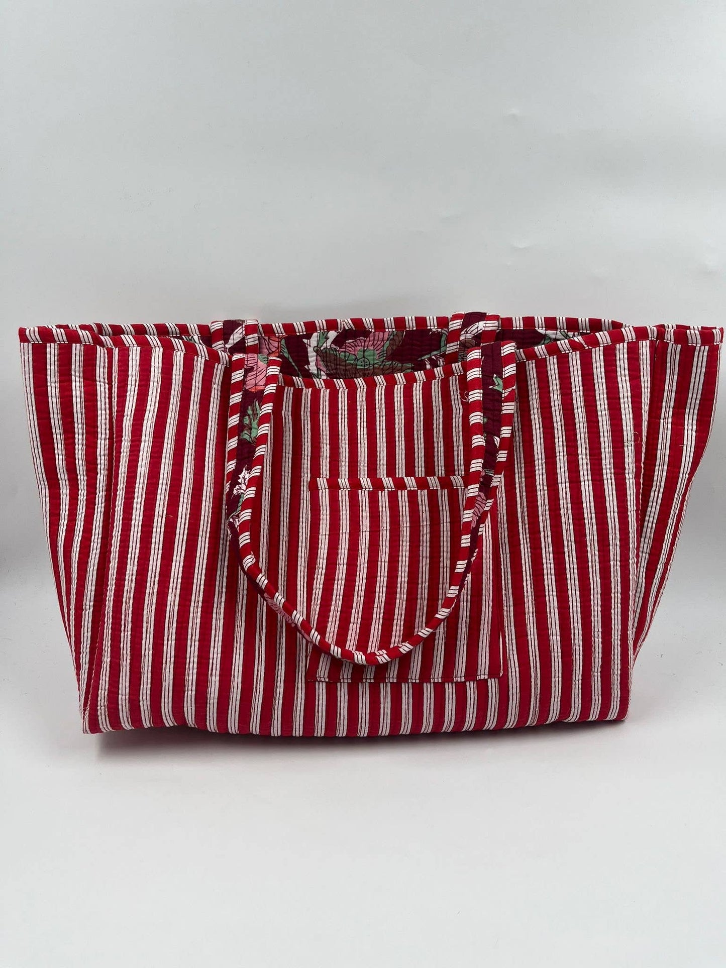 100% Cotton Kantha Quilted Boho Reversible (Small) Tote Bag