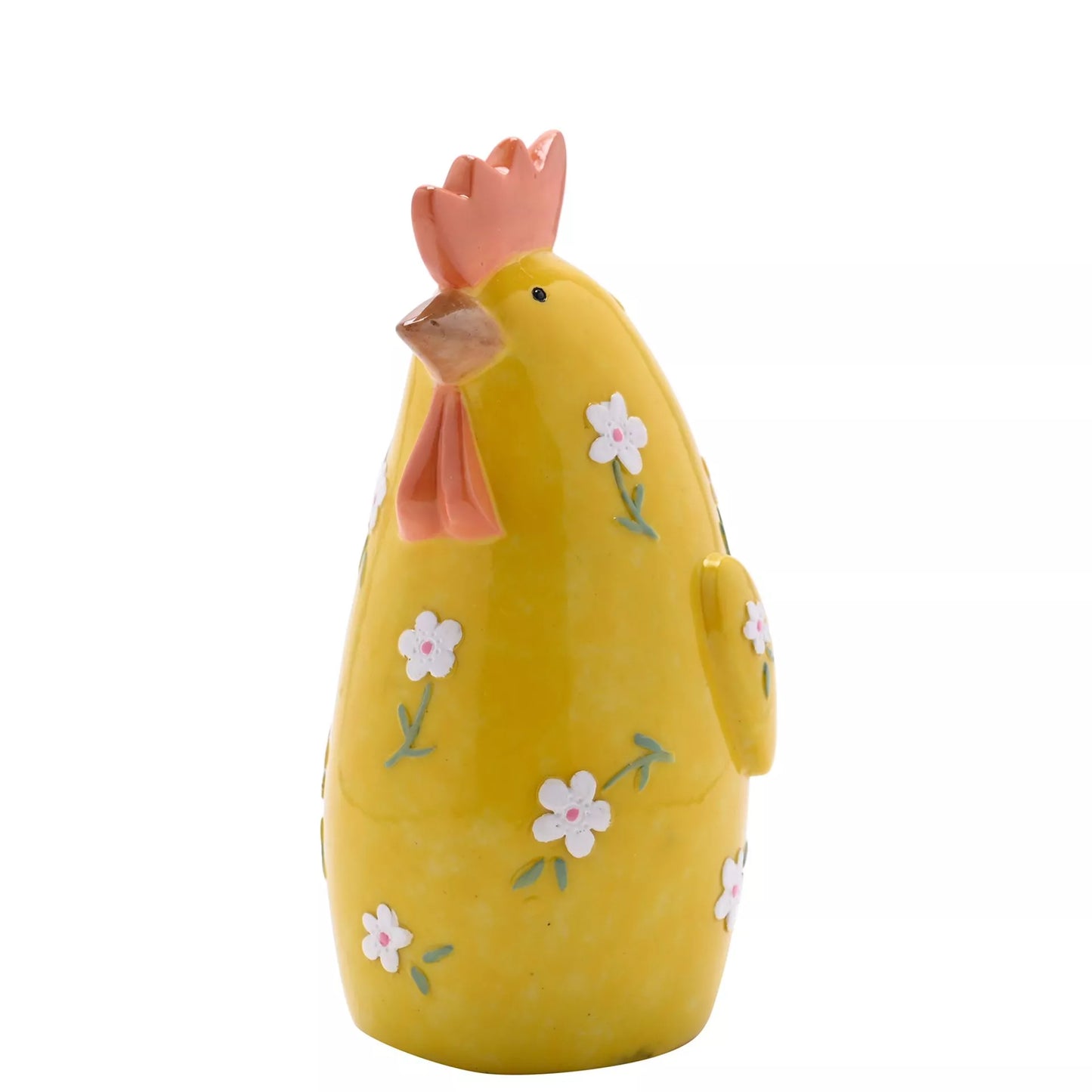 Country Living Floral Chicken Resin (Yellow)