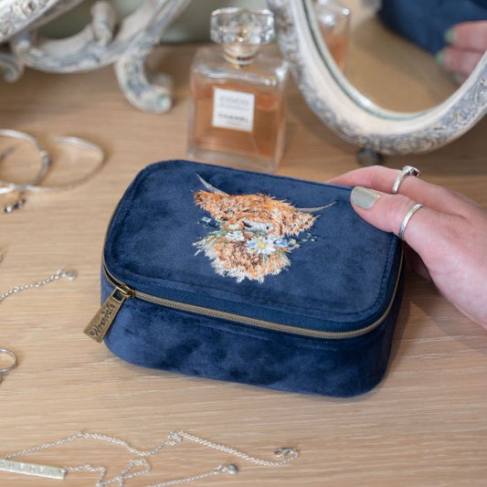 Wrendale - 'Daisy Coo' Highland Cow Embroidered Accessory Case