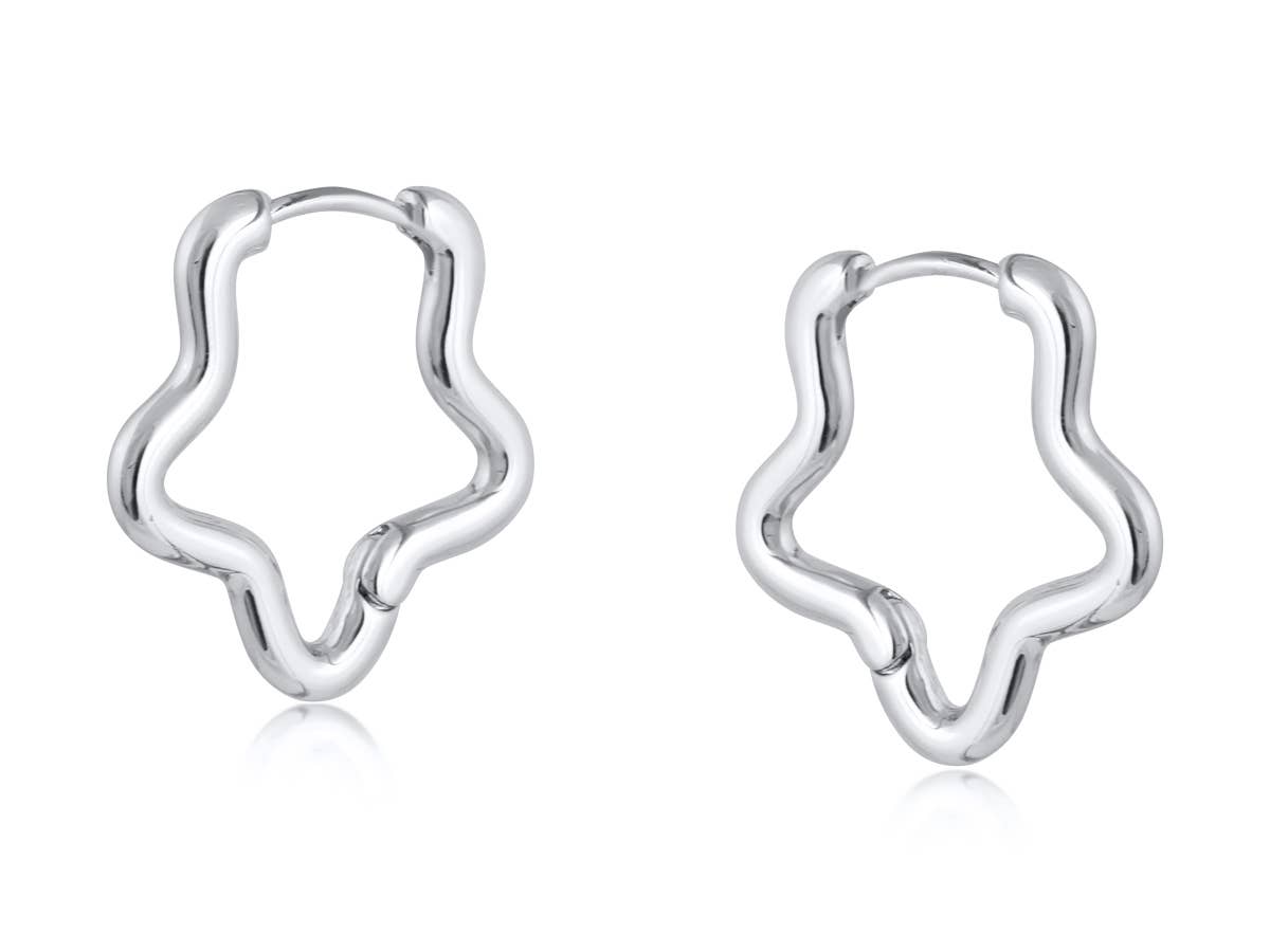 Soraya Organic Squiggle Shape Hoop Earrings: GOLD